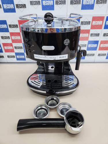 Cafetera 1100W café espresso manual y capuchino, café en polvo o vainas E.S.E., negroDe'Longhi Icon Eco 311.BK